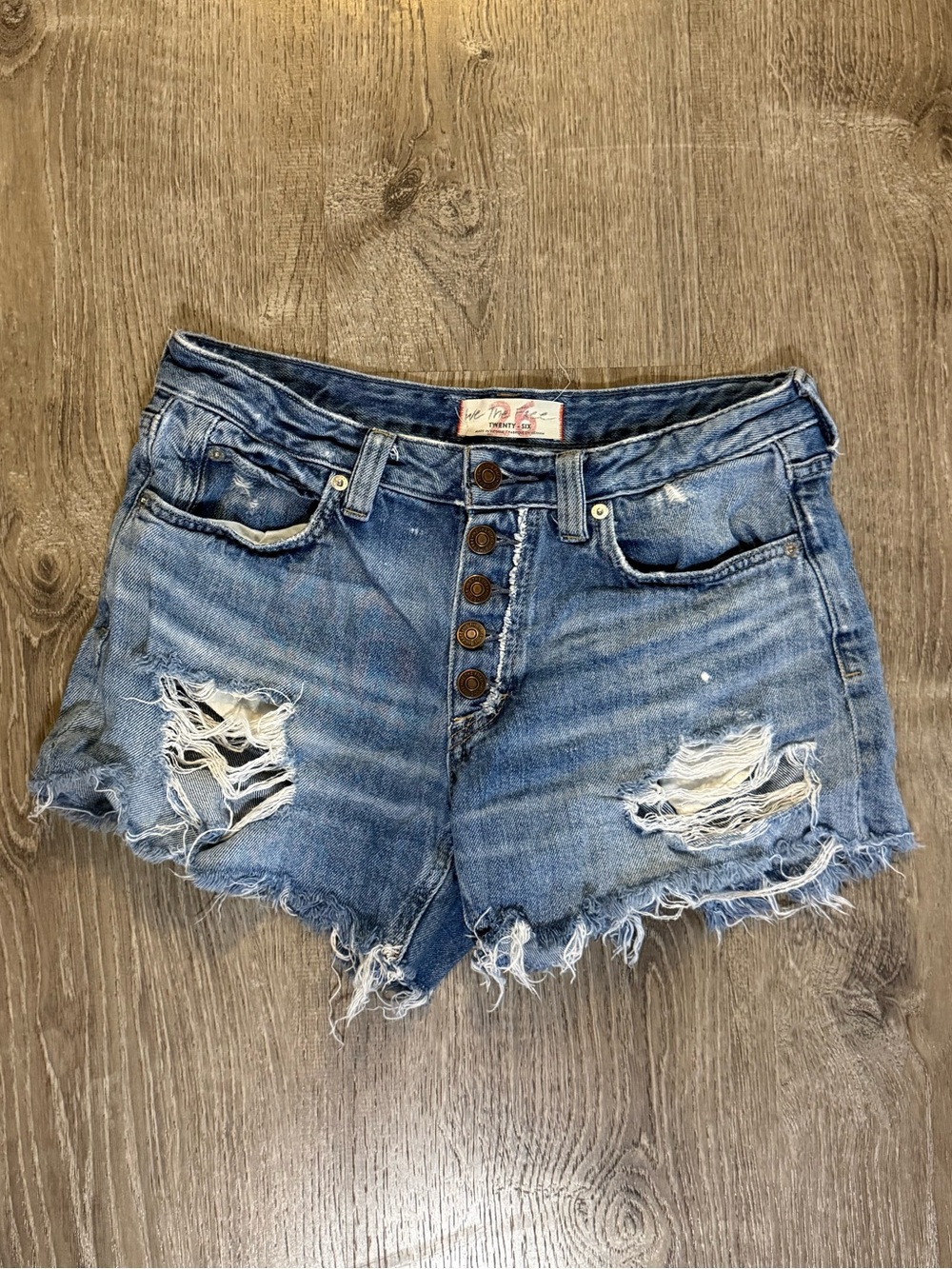 Free People Romeo Rolled Cut Off Short In Blue - Picture 3 of 10